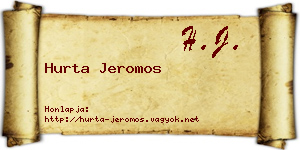 Hurta Jeromos névjegykártya
